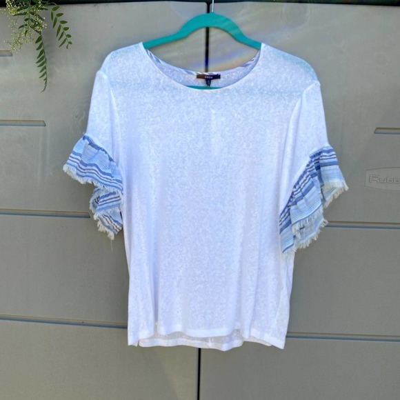 Drew Flutter Sleeve Linen cotton Blouse NEW Size medium` - Picture 1 of 6